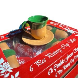 6'lı içi sırlı çömlek fincan takımı