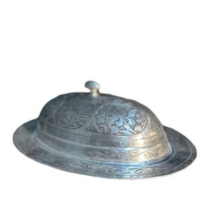 Kapaklı İşlemeli Kayık Bakır Sunumluk