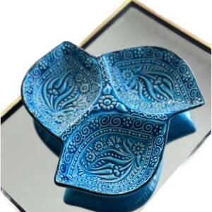 Kütahya Yaprak Çini Çerezlik Mavi