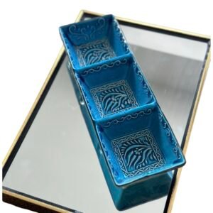 Kütahya Mavi Çini Çerezlik 3 Lü