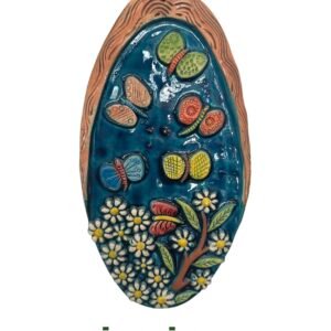 Çiçek ve Kelebek Çini Duvar Süsü