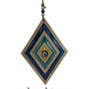 Nazar Boncuğu Çini Baklava dilimi kapı/duvar süsü